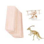 iUoczi12 Pack Balsa Wood Sheets 1/16 x 4 x 12 Inch Natural Wood Color Unfinished Wood for DIY Crafts Make Models of House Airplane Ship Boat DIY Wooden Plate Model,School Projects 300x100x1.5mm