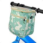 Mkuero Girls Bike Basket Bicycle Handlebar Bag Organizer, Children's Front Bike Decoration Accessory for Girls & Boys, Fits for Tricycle, Balance Bike, Scooter (Rabbit-Blue)