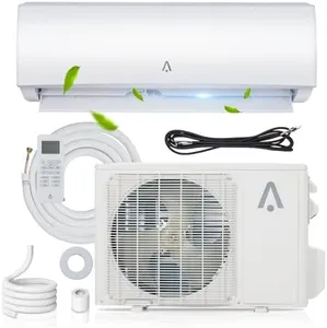 19 Seer2 Split Air Conditioner, 18,000 Btus Mini Split Ac/Heating System, Inverter Ductless Air Conditioner w/Alexa, Heat Pump & Installation Kit, Wall Mounted Ac Unit Cools Room Up to 1250 Sq.Ft,230V