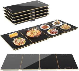 4-in-1 Detachable Electric Warming Tray, Expandable Buffet Server 33x15 Inch, 104-248°F with 24H Timer, Chafing Dishes & Food Warmers
