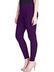 Wonder Shades Premium Ultra Soft Cotton Lycra Leggings For Women And Girls (Xl, Purple) Fit Type : Skinny Fit