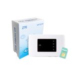 ZTE MF920, CAT4/4G LTE Mobile Wi-Fi, Unlocked Low Cost Portable Hotspot, Connect up to 32 Devices, 2000mAh Battery, with FREE SMARTY SIM Card- White