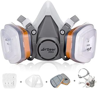 AirGearPro M-500 Reusable Respirator Mask with A1P2 Filters | Anti-Gas, Anti-Dust | Gas Mask Ideal for Painting, Woodworking, Construction, Sanding, Spraying, Chemicals, DIY etc