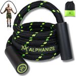 ALPHANIZE Heavy Jump Rope For Fitness 3LB - New 360 Rotating Handles Weighted Jump Rope - Total Body Workout For Men & Women - Adjustability