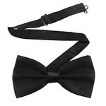 Qiuyan Adjustable Bowtie, Men Bowtie Pre-Tied Bow Tie for Parties (Black, One Size)