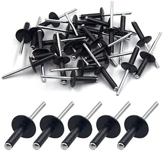 BESTYCHAO 50 pezzi rivetti ciechi in alluminio con flangia grande 4,8 mm x 20 mm, confezione da 50 (Nero)