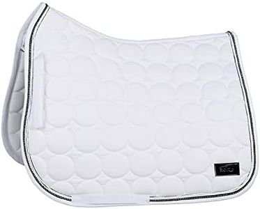 HORZE Marquess Quilted Quick-Dry Dressage Saddle Pad with Crystal Trim - White - Horse