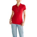 AEROPOSTALE Women's Aero Solid A87 Polo, True Red, L