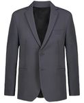 Calvin Klein Boys' Blazer Suit Jacket, 2-Button Single Breasted Closure, Buttoned Cuffs & Front Flap Pockets, Tech Ebony Performance, 8