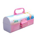 StarAndDaisy School Kids Pencil Box stationary set with different compartments for storage of kids essentials (Treasure Box Pink)