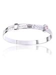 Designer Inspirations Boutique 5MM Wide 'PRINCESS' Expanding/Expandable/Adjustable Bangle Bracelet for Baby/Child/Children/Girl - 925 Sterling Silver - Size: BABY (Small)