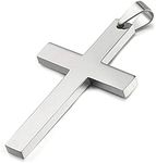 Ouslier 925 Sterling Silver Simple Unisex Mens Cross Pendant Jewelry, Sterling Silver
