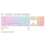 LTC LavaCaps PBT Pudding Keycaps, Translucent XDA Profile for ISO & ANSI Layout 61/68/84/87/98/104 Keys Mechanical Keyboard, with Keycap Puller - (Only Keycaps), White