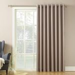 Sun Zero Barrow Energy Efficient Grommet Sliding Patio Door Curtain Panel, 100" x 84", Stone