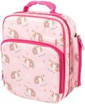 Insulated Lunch Box w Snack Pocket & Water Bottle Holder- Girls or Kids School Lunchbox Tote Keeps Food Hotter or Colder Longer- Reusable Bag Fits Most Bento Boxes Ice Packs Nesting Containers-Unicorn