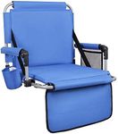 ALPHA CAMP Stadium Seat Padded Chair for Bleachers with Back& Arm Rest, Blue