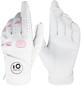 Women’s Leather Golf Glove with Ball Marker Extra Grip 1 Pack or 1 Pair, Left Right Hand Pink Fit Woman Girl, Size Small Medium Large XL… (Small, Left)