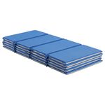 ECR4Kids Value 4-Fold Daycare Rest Mat, Blue and Grey (1" Thick) - 5 Pack