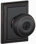 Schlage F51A GEO 716 ADD Addison Collection Georgian Keyed Entry Knob, Aged Bronze