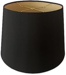 Royal Designs, Inc. Tapered Shallow Drum Hardback Shade, HB-606-18BLK, Black, 13 x 18 x 12