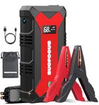 Jump Starter Power Pack, 4000A Car Battery Booster Jump Starter (for 9.0L Gas or 8.5L Diesel Engine), Car Jumper Starter Power Bank with Jump Leads, LED Light/USB QC3.0 (Red)