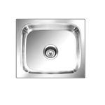 Crocodile 304 Grade Single Bowl Kitchen Sink (Traditional Design) (22" X 18" X 9") - Stainless Steel, Silver, Glossy