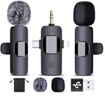 Wireless Lavailer Microphone for iPhone Android Camera Laptop PC, 4 in 1 Wireless Mini Microphone,USB C Microphone, Plug-Play Wireless Mic for Video Recording,/Vlog/TikTok/YouTube/Interview