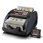 Aneken Money Counter with Value Count, UV/MG/IR Counterfeit Detection for Dollars Euros Bill Counter Machine with Count/Add/Batch/Auto Modes, Cash Counter with External LCD Display, 2-Year Warranty