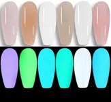 Oumisaya Glow in the dark Gel Nail Polish Colors Set Jelly Pink Milky White for french nail art design (GP011)