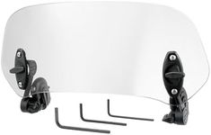 A ABSOPRO 28.5cm Motorcycle Windshield Motorcycle Wind Deflector Clear Lens Adjustable Clip Windshield Extension Plastic Clear