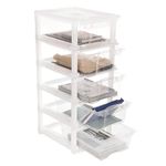 Cutting Edge Essentials Multipurpose Modular 5 Layer Plastic Drawer Storage Organizer Chest for Home,Kitchen,Office,School,Beauty Salon,Hospitals (Transparent, Small)