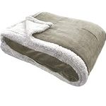 JEMIDI Fleece Blanket - Faux Sheepskin Throw Blanket - 100% Polyester Reversible Blanket for Bed Room or Living Room Sofa - Soft & Cosy Blanket Throw