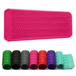 ZAXOP Resistant Silicone Mat Pouch for Flat Iron, Curling Iron,Hot Hair Tools.(Hotpink)