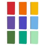 Quanerba 9 Pack Small Notebooks a7 pocket size, Small NotePad Spiral Lined 3x5 Inches, Mini Tiny Multipack Notebooks Colorful for Office and School - 120 Lined Pages/60 Sheets (7.6×12.7cm)