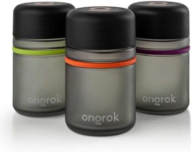 ONGROK Glass Storage Jar, 180ml, 3 Pack, Color-Coded Airtight Glass Containers, UV Air Proof Herb Jar to Stash Goods with Care with Child Resistant Lid