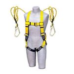 ETSHandPro Industrial Safety Belt Harness Full Body Fall Protection with Scaffolding Hook Double Lanyard Unisex Full Body Adjustable Climbing Harness Safety Belt (3)