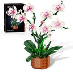 Bilinott Flower Building Blocks Set, 729 PCS Orchid Toy Building Sets with LED Light, Artificial Plant Building Blocks Kit for Ages 6+ Kids and Adults, Best Gift Idea for Building Blocks Enthusiasts