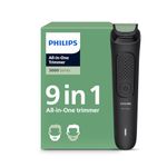 Philips India's No.1 Men's Trimmer | 9-in-1 tool - Face, Hair & Body | Unique rounded tips blades | Nose/Ear & Intimate Combs | 5 Yrs* Warranty | 60 Min Runtime | LED Indicator | MG3927/30, Black