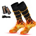 Heated Socks for Men Women,5V/4000mAh Rechargeable Heated Socks with 3 Heat Settings, Electric Heated Socks Foot Warmer Thermal Socks for Camping, Skiing,Hiking,Hunting,Winter Sports Indoor & Outdoor