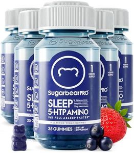 SugarBear Sleep Vitamins, Vegan Gummy Vitamins with Melatonin, 5-HTP, Magnesium, L-Theanine, Valerian Root, Lemon Balm (3 Month Supply + Sleep Socks)