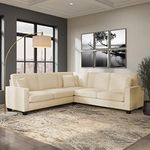 Torque - Moscow 5 Seater (Beige) Corner Fabric L Shape Sofa for Living Room, Bedroom, Office Furniture | 3 Year Warranty