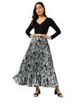 ZWERLON | Stylish Printed Skirt | Embrace Effortless Elegance with The Women | Floral Print Pleated Maxi Skirt Skirt Grey