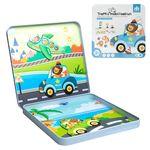 Cubelelo Traffic Mobilization Magnetic Sticker Puzzle | Fun 3D Attractive Colorful Stickers | Learn About Vehicles & Automobile | Early Educational Learning Game For Children Kids Boys Girls