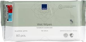 Abena Wet Wipes | Pack of 80 Wipes | Z-Fold Disposable Wipes | Fragrance and Colourant Free | Dermatologically Tested | Heavy Duty Wipes | Incontinence Wipes | Incontinence Products