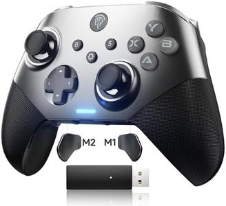 EasySMX Wireless Controller PC, X10 Bluetooth Game Controller Gaming Gamepad Joystick PC Windows Android TV ios Switch, Replacable Faceplate/Hall Effect Joysticks&Triggers,mechanical,40 Hours