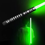 YDD GENIUS Swing Dueling Lightsaber,Black Metal Hilt Light Saber Sword with 4 Sound Modes, Swing, Blaster,FOC Light Saber for Adults Kids Halloween Cosplay(99cm-Green)