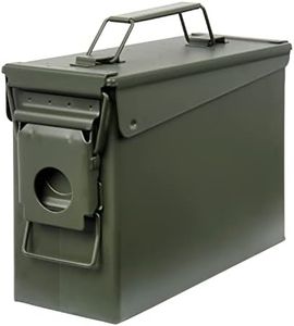 Allen Company Classic Steel Ammo Box, Lockable & Waterproof Lid, 2 Sizes: .30 / .50 Caliber, Army Green