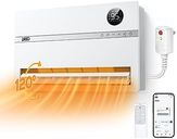 DREO Wall Heater for Bathroom, Smart Space Heaters with ALCI Plug, 1500W, 120° Vertical Oscillation, Adjustable Thermostat, 24H Timer, Easy Installation Electric Heater for Indoor use, Bedroom, Office