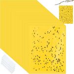 100 Pcs Double Sided Yellow Sticky Traps for Flying Plant Insect Like White Flies Aphids 6 x 8 Inch Yellow Sticky Gnat Traps Killer Fruit Fly Traps for Indoor Outdoor Including Twist Ties