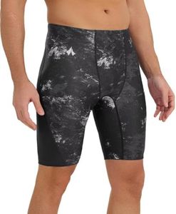 Eteoepo Swim Jammers for Men Athletic Training Endurance Swimsuit Durable Team Lap Swimming Racing Competition Swimwear(Black/Gray,3XL)